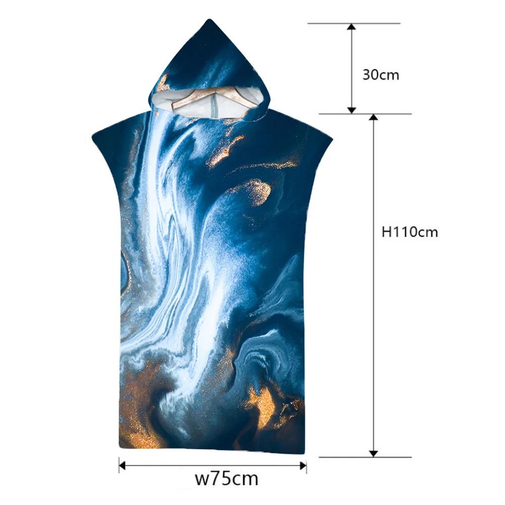 Surf Poncho Changing Towel Microfiber Fabric Water Sports Hooded Robe Adult Child Beach Blanket Bath Swim Quick Tie-Dry Wetsuit