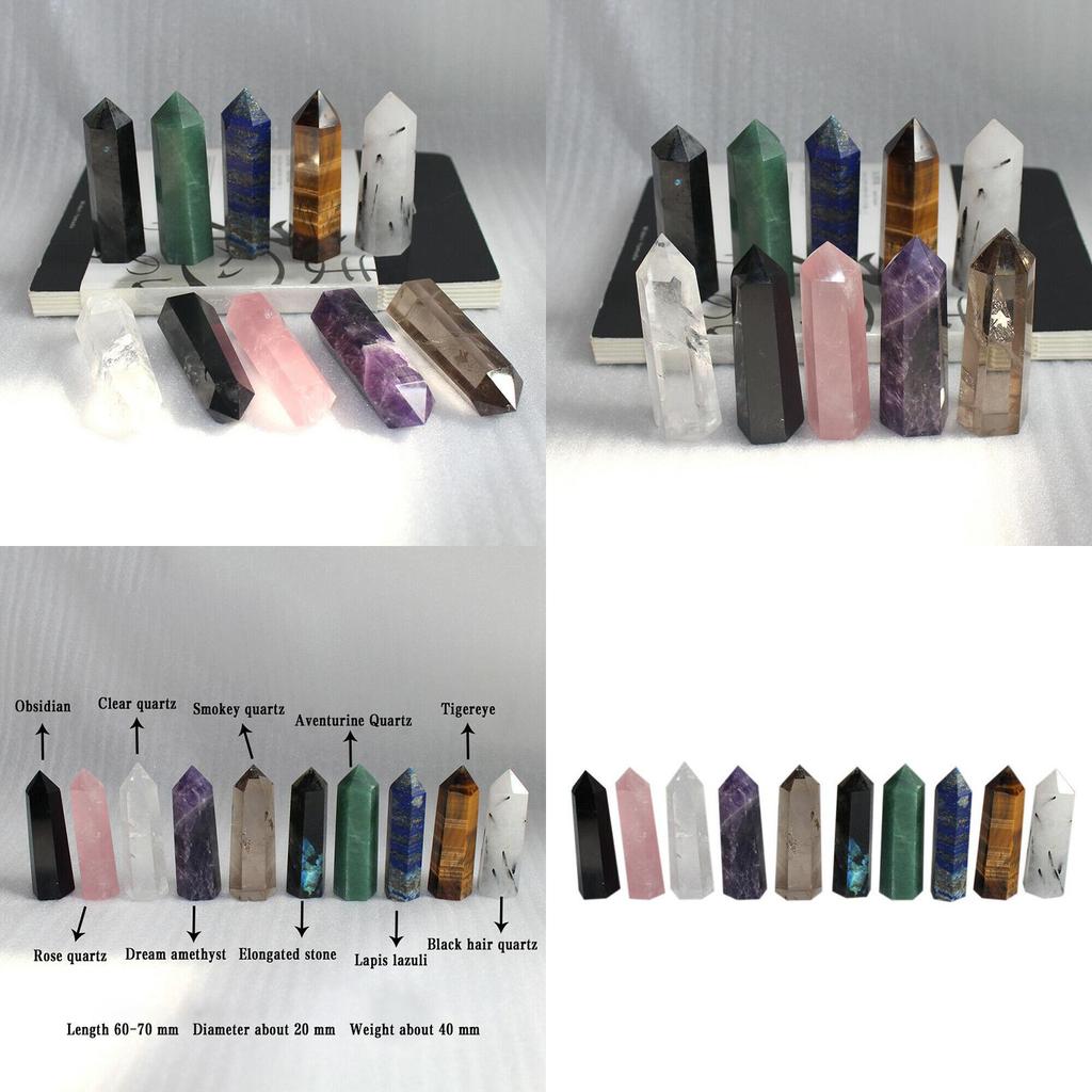 60 To 70mm Obelisk Hexagonal Wand Natural Quartz Crystal For Balance And Health