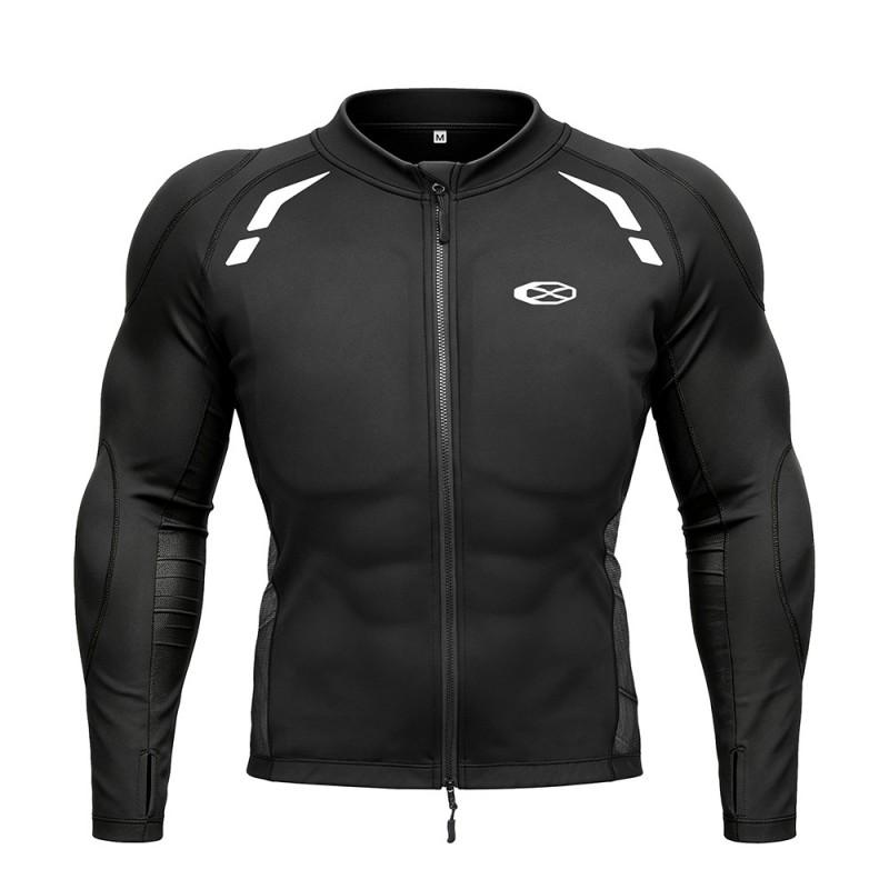 Mens Motorcycle Protective Riding Jacket With Integrated Armor Breathable Stretch Fabric Long Sleeve Use