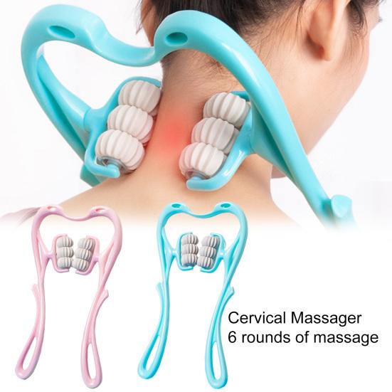 Degree Rotatable Stimulate Meridians Neck Kneading Massager Handheld Deep Tissue Cervical Spine