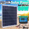 50W Solar Panel Car Charger Dual USB Ports Outdoor Charger Power With USB Cable