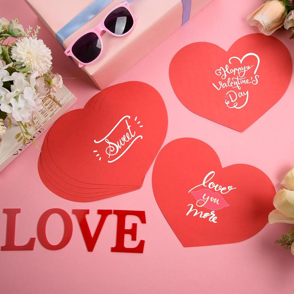 36 Pcs Large Red Heart Cutouts Paper Hearts Shape Cut-Outs Red Valentine’s Day Heart Cutouts Decorations for DIY Valentine’s Day Craft Love and