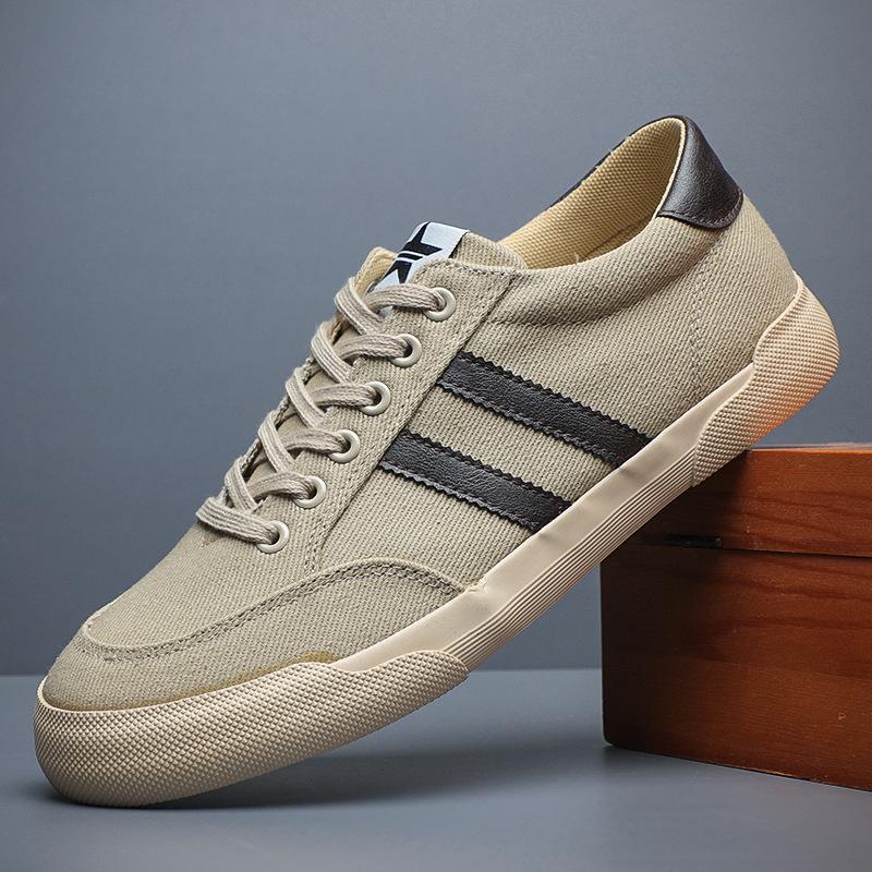 Новые туфли для мужчин, повседневная обувь из парусины, весенняя мода, полосатые плоские туфли для скейтбординга, классные кроссовки на шнуровке