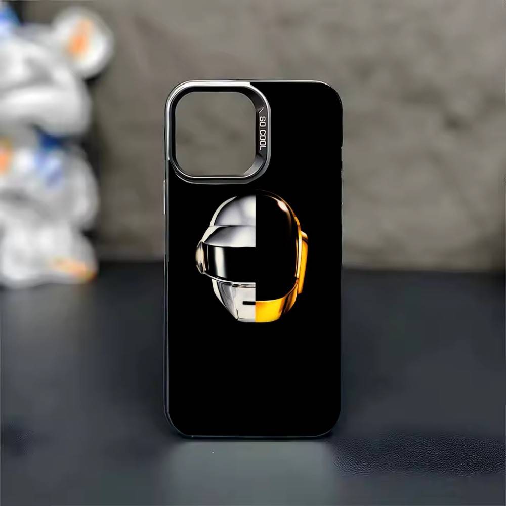 Крутой чехол для телефона Daft Punk для iPhone 17 16 15 14 13 12 11 Pro Max Plus Серебристый конфетный Матовый чехол
