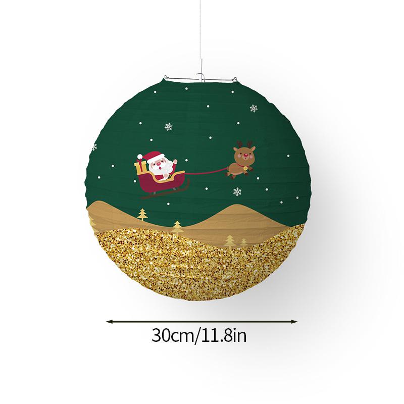 Christmas Hanging Paper Lanterns Cute Cartoon Santa Claus Xmas Tree Paper Lantern Lamps For Christmas Party Decor Photo Props
