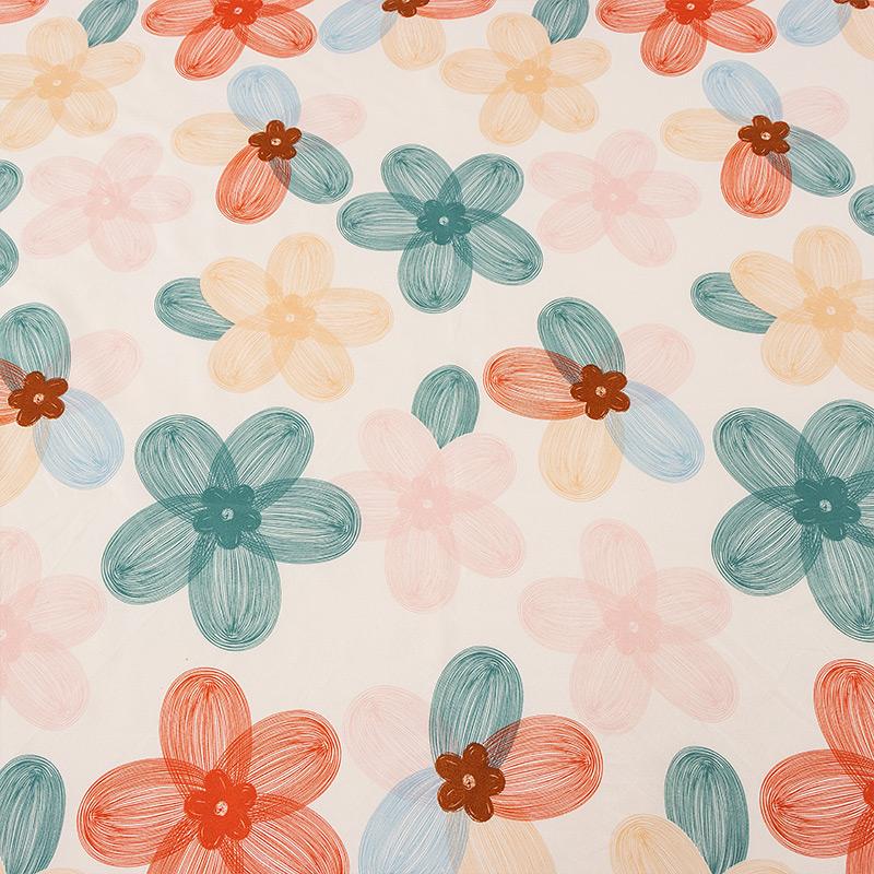 3PC Flower World Fitted Sheet Floral Pattern 100%Polyester 1Fitted Sheet 2Pillowcase Queen/King Size Four Seasons No Pillowcase