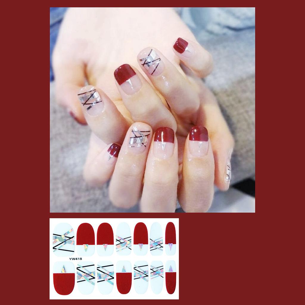 14 шт./лист, пресс для ногтей, зеркало Aurora, блестящая пудра, наклейки для ногтей, готовый маникюр, быстрый Nial