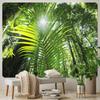 Тропический лес пальмовый лист психоделическая сцена украшение дома гобелен богемное украшение стены печатный гобелен