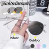 Fashion Outdoor Ultralight Changing Color Photochromic Glasses Unisex Round Frame Glasses