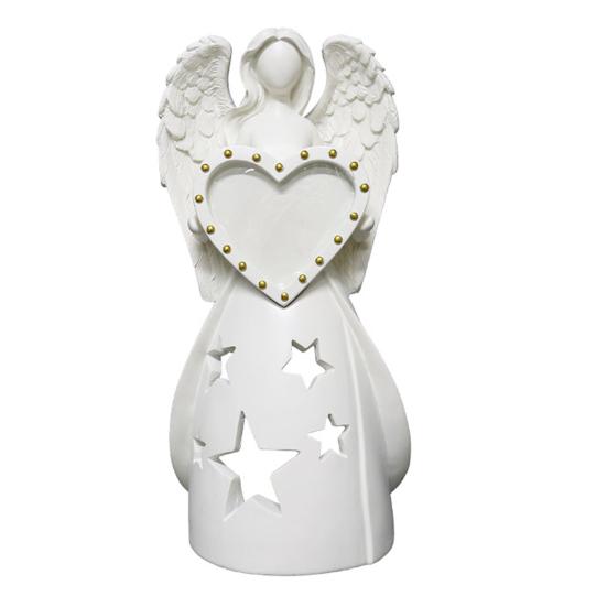 Фоторамка в виде ангела, настольная фигурка ангела, держатель для фотографий, подсвечник в виде ангела с электронной свечой, памятный подарок