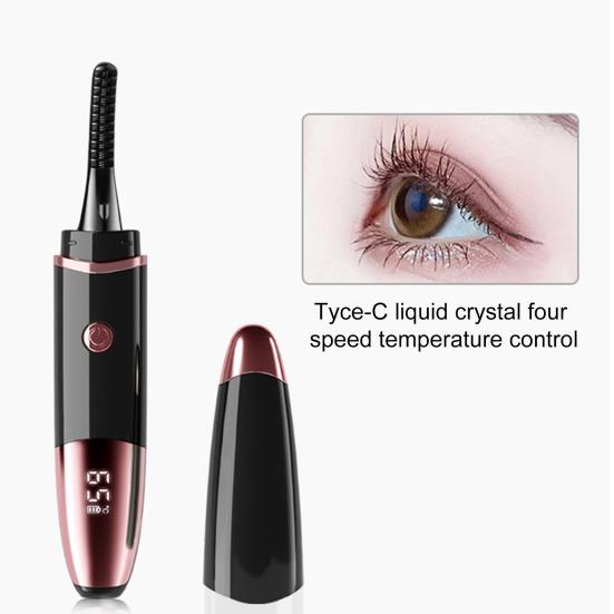 Электрические щипцы для завивки ресниц с подогревом, светодиодный дисплей, 4 температурных режима, зарядка через USB, быстрый нагрев
