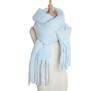 European and American Style Women's Solid Color Shawl Autumn Winter Long Tassel Scarf Thicken Warm Pashmina