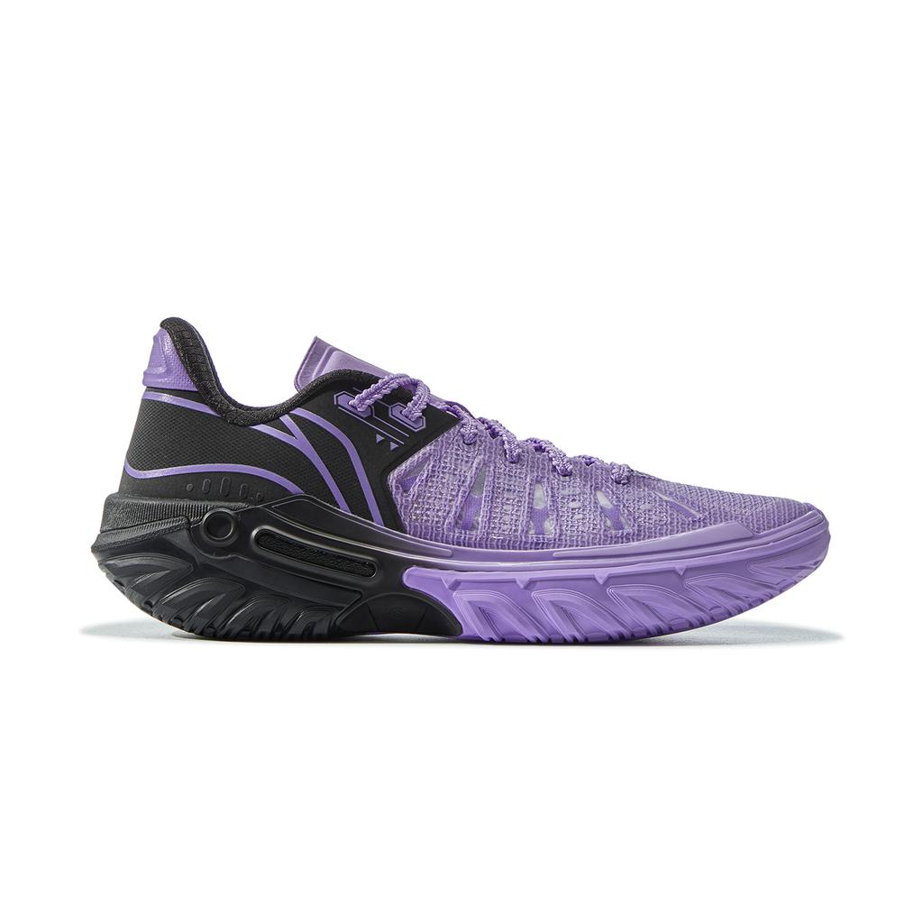 Li Ning Jie Ao 2 Амортизирующие Скользкие Дышащие Низкие Баскетбольные Кроссовки Мужские Сине-Фиолетовые Несочетающиеся ABFV041-3