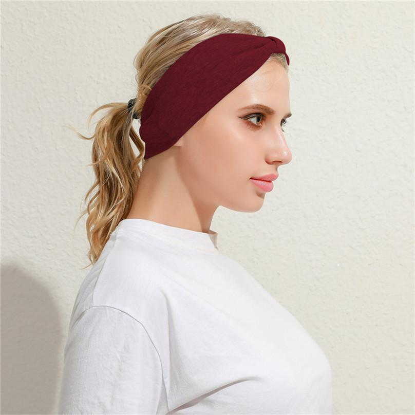Fashion Exquisite Women Hair Accessories Headband Solid Color Hairbands Korean Soft Head Band Girl Sport Turban