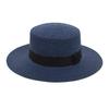 Summer sun protection beach flat top straw hat straw shading hat beach big eaves hat