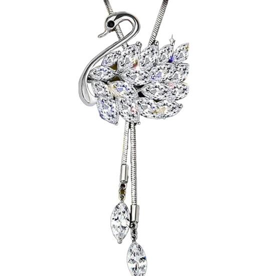 Цепочка на ключицу Гальваническое покрытие Стразы Два способа ношения Сердцевидный Высокий блеск Украшение для шеи Преобразить Роскошь Подвеска Четырехлистный клевер