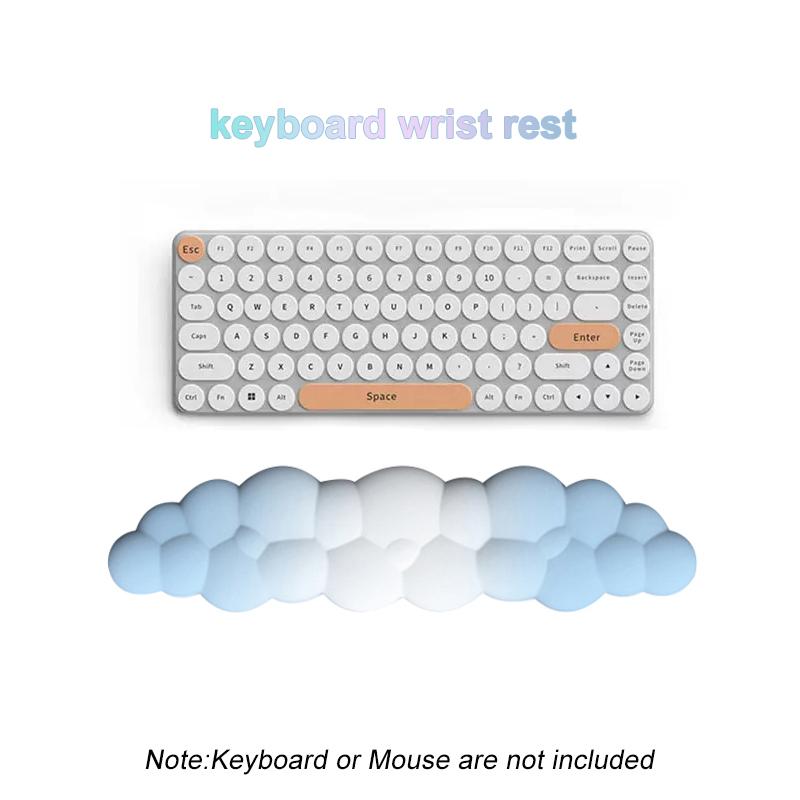 Cloud Shape Keyboard Mouse Wrist Rest Set Ergonomic Memory Foam Anti‑Slip Wrist Support Pad for Home Office Gaming Laptop