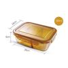 VISIONS NAPWARE Amber Divided Glass Food Container