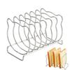 Bear-Shaped Toast Rack Stainless Steel 6-Slice Bread Holder for Air Fryer Oven Steamer Cute Even Heating Kitchen Accessories
