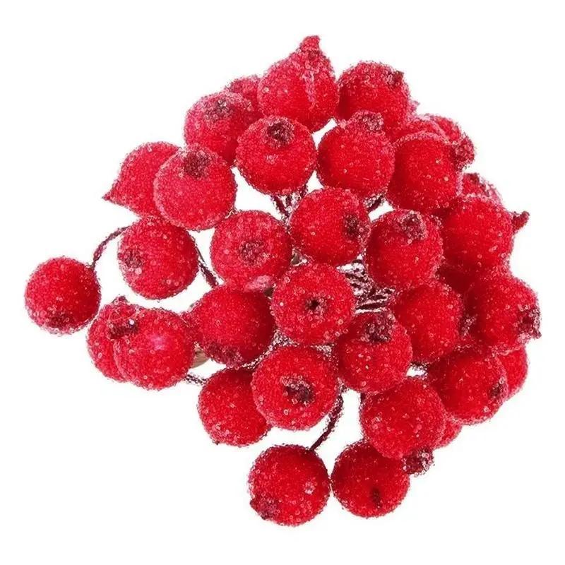 Mini FakeFruit Foam Berries Artificial Pomegranate RedCherry Bouquet Artificial Flower Decorations Christmas Red Berry Decor