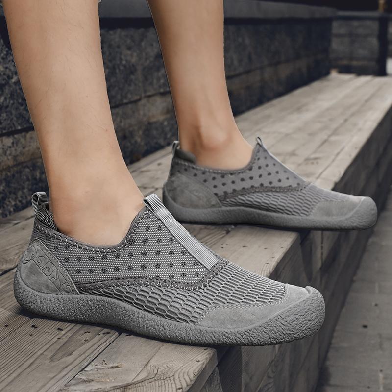 38-46 Men's Plus Size Fashionable Outdoor Casual Shoes Handmade Breathable Casual Shoes One Foot Lazy Shoes