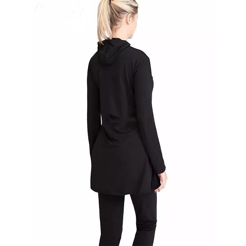 Women's Long Sleeve Sun Protection Conservative Swimsuit Split Two Piece Spa Holiday Including Hat Swimsuit