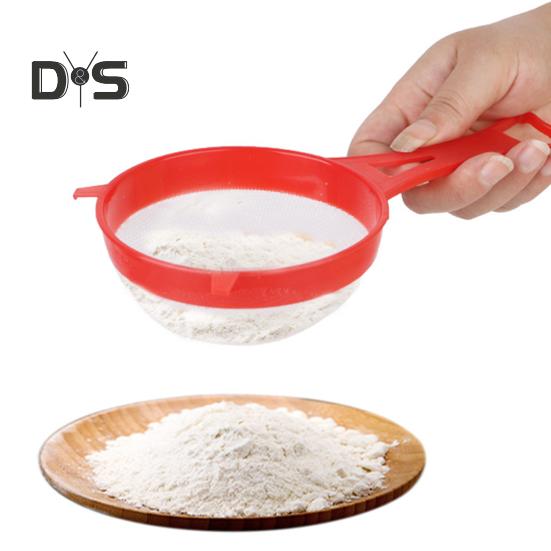 4 шт. дуршлаг для муки с длинной ручкой, безопасный пластиковый многофункциональный ситечко для чая и муки