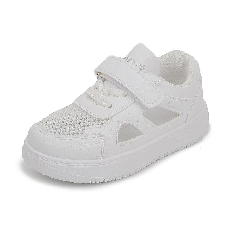 Kids Summer Breathable Mesh Sneakers Boys Girls Hollow Soft Sole Casual White Shoes Baby Lightweight Running Trainers