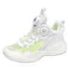 Classmate boys shoes 2025 new summer children's white sneakers rotating button mesh breathable basketball shoes