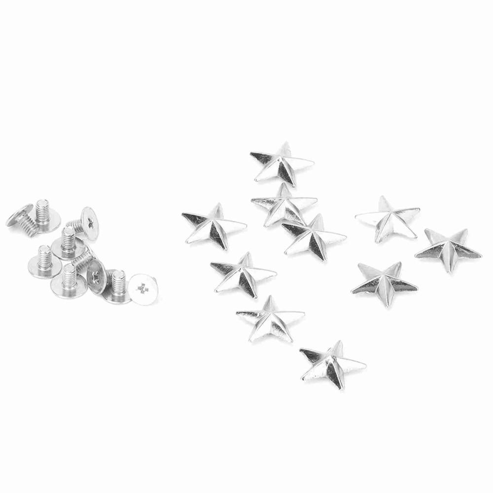50pcs Crafts Bronze & Sliver Metal Star Stud 14mm Metal Rivet Spike Screw Leathercraft Rivets DIY Decoration