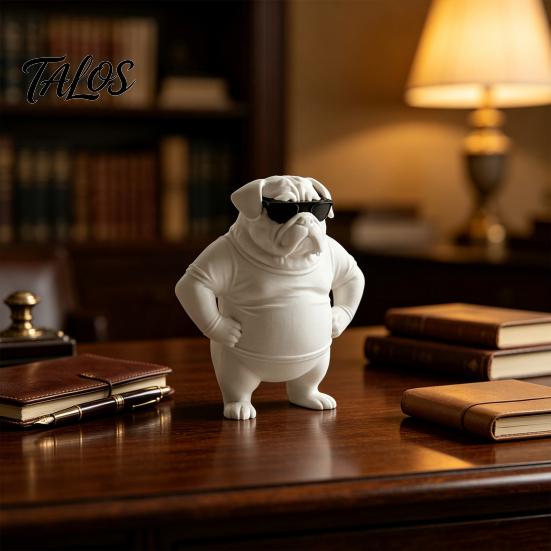 Художественная скульптура щенка, 3D-печатные солнцезащитные очки, фигурка собаки, ornament, крутая настольная статуэтка, матовые белые арт-фигурки, мультяшный бульдог для дома, офиса, автомобиля