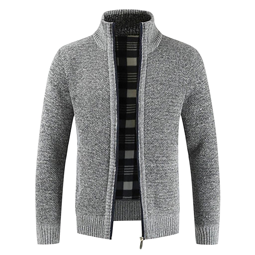 And Winter Men's Fashion Loose Cardigan Warm Lapel Hooded Jacket Sweater