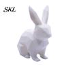 Burr-free Smooth Surface Decor 3D Printed Geometric Rabbit Ornaments, Creative Bunny Figurine, Minimalist Animal White Statue Art Decoration,