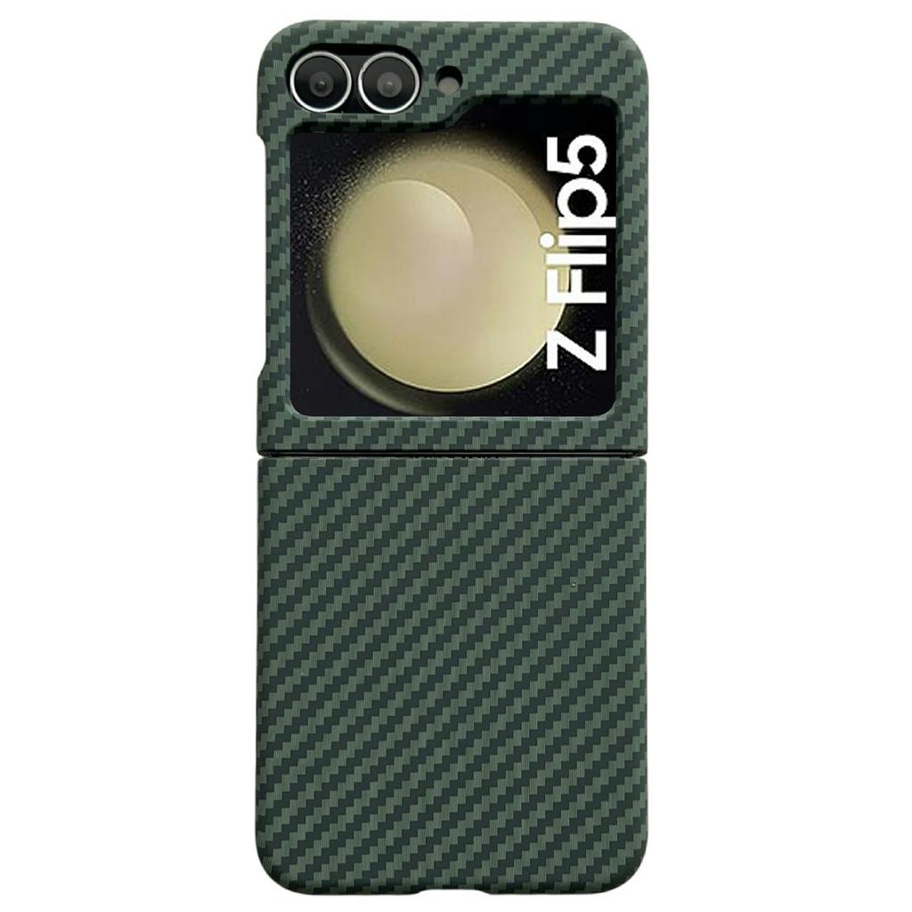 For Samsung Galaxy Z Flip5 5G Magnetic Case Carbon Fiber Texture Slim Shockproof PC Phone Cover