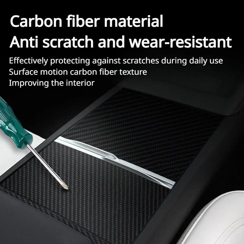 For Tesla Model 3 Highland Model Y Juniper 2025 Central Control Panel Cover Real Carbon Fiber Console Patch Sticker Accessories