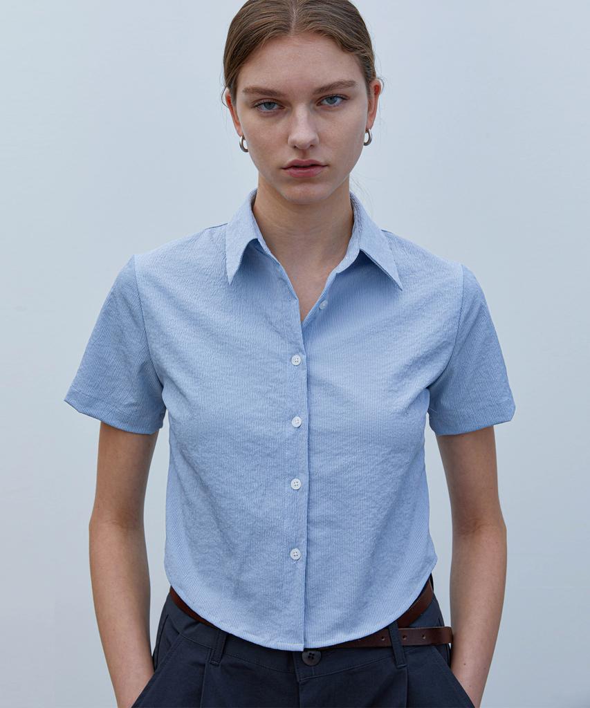 TRIP LE SENS Women'S Crop All Day Crinkle Shirt _Black