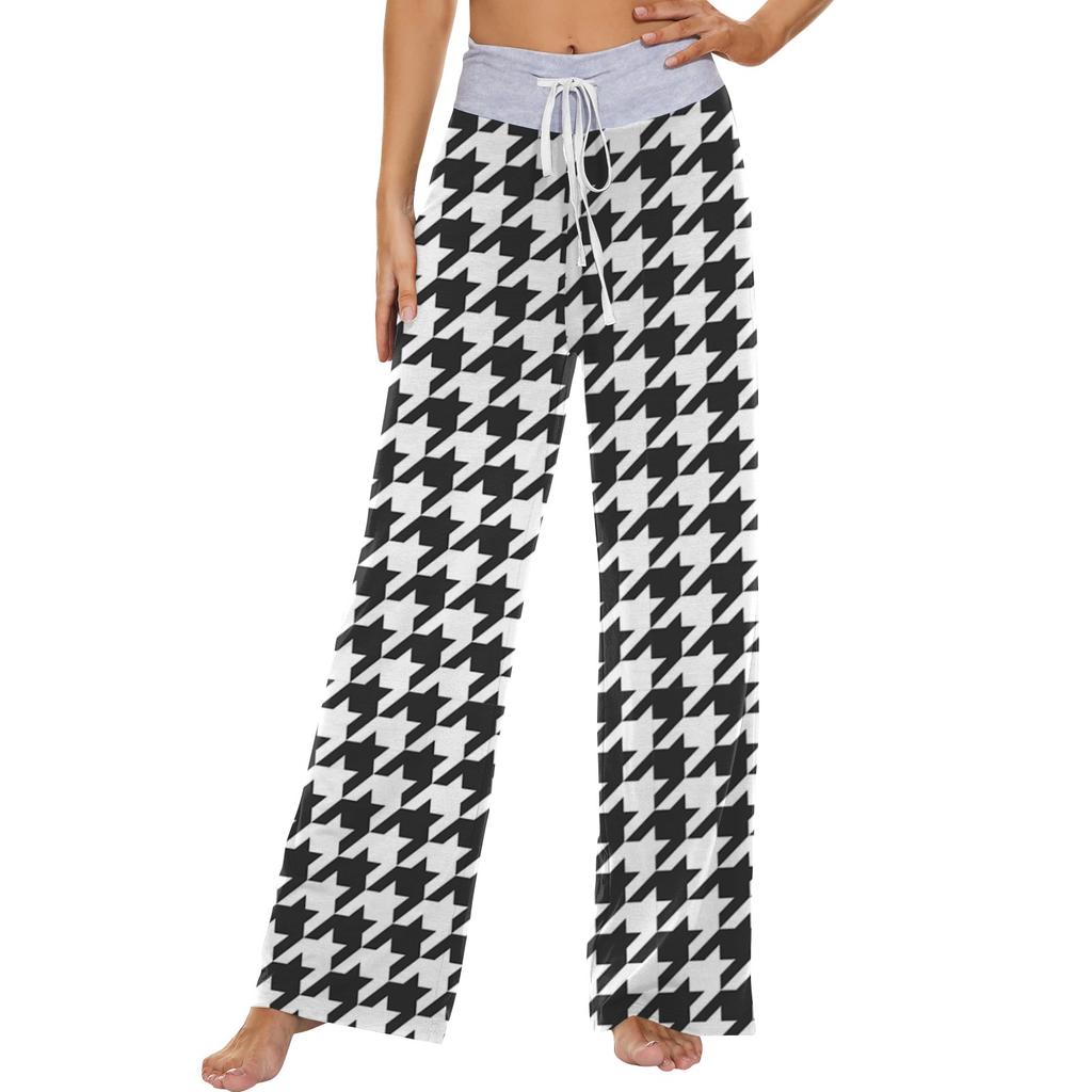 Женские модные повседневные удобные пижамные штаны с принтом в полоску, широкие брюки на шнурке