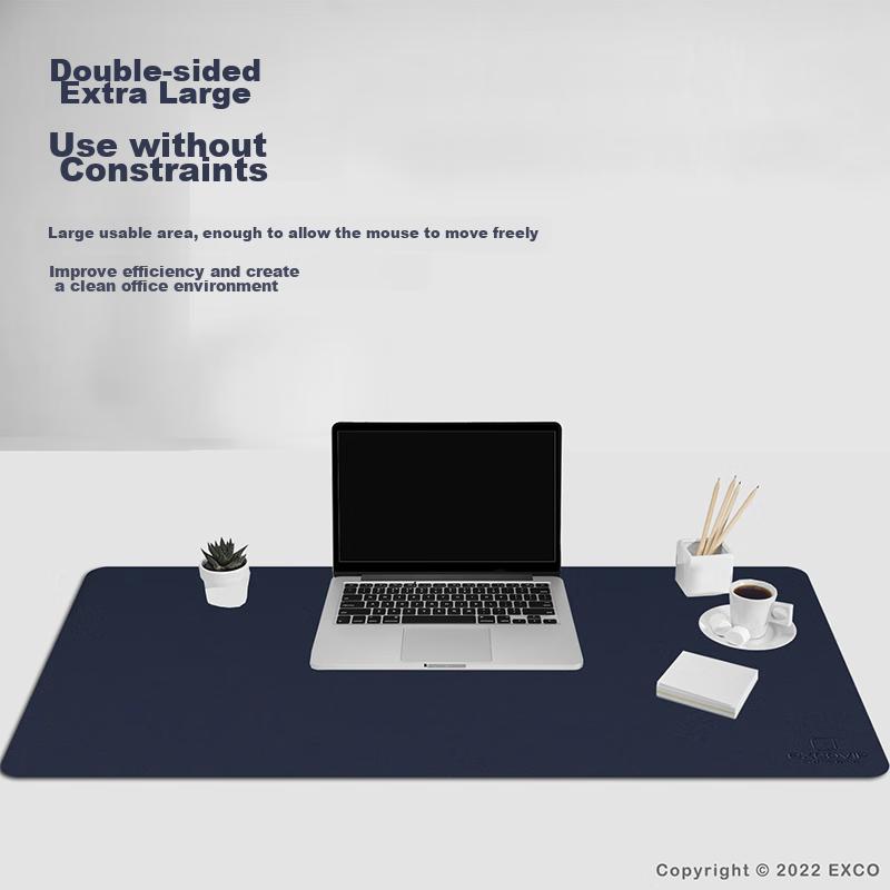 90X45 Mouse Pad, Extra Large Desk Pad, Waterproof Leather Desk Mat, Writing Pad, Keyboard Leather Desk Mat, Double-Sided Mat, Blue And Yellow 3765