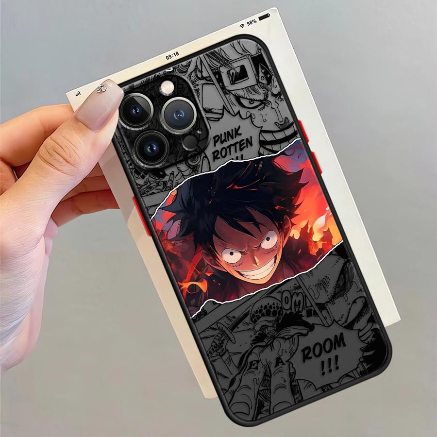 Чехол Задняя крышка для телефона для iPhone 17 Pro Max 7 8 SE 13 Mini XS XR 11 Air 15 14 16 Plus 12 One Piece Аниме Луффи