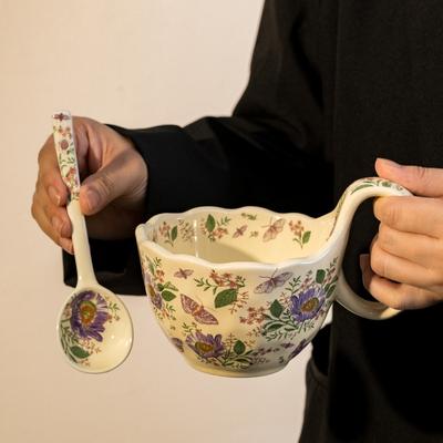 Керамическая кружка Gosang Flower высокого класса для девочек Кофейная чашка с высоким уровнем внешнего вида Кружка для воды большой вместимости Подарок на день рождения