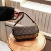 High-end Fashion Small Square Bag Women's New Retro Printing Versatile Contrasting Color Chain Shoulder Bag Oblique Span Bag