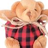 2Pcs Mini Plaid Bear Ornaments Christmas Tree Hanging Decor Cute Bear Keychain Festive Xmas