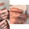 Exquisite Geometric Design Zirconia Square Stone Chain Ring For Women Stylish Adjustable Fashion Accessories