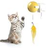 Электрическая игрушка для кошек с перьями, подвешиваемая на дверь, умная самостоятельная игрушка-дразнилка для кошек, автоматическая игрушка для кошек с пушистым шариком и кисточкой для домашних кошек