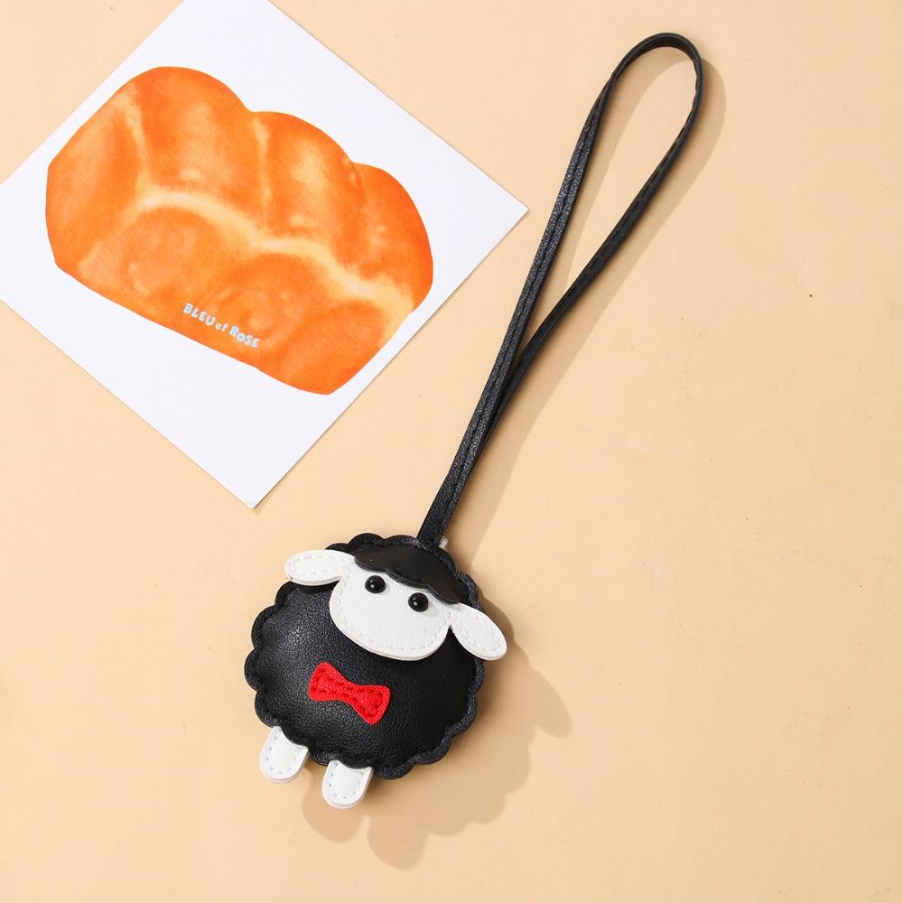 Goat PU Leather Sheep Keychain Cartoon Sheep Bag Charm Trendy Lamb Pendant Keyring Women