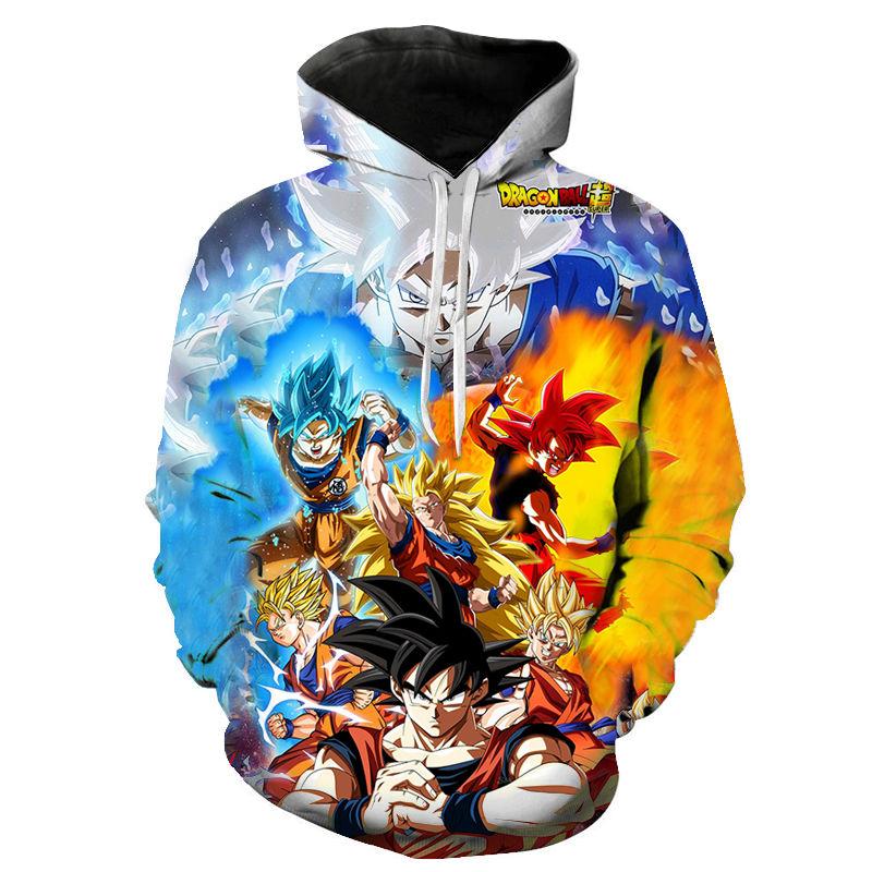 На ваш выбор Толстовки Новые Аниме Толстовки Мужчины Женщины Гоку Повседневный Мальчик Девочка Пользовательский 3D Принт Пуловер Пальто Топы Уличная одежда