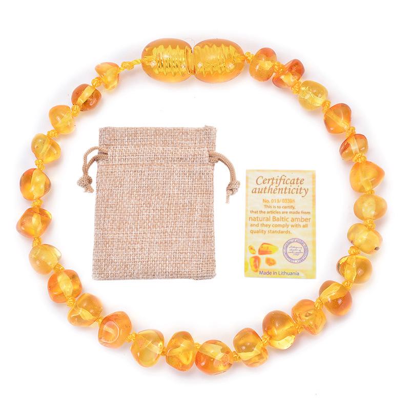 Children's Natural Baltic Amber Baby Bracelet - Irregular DIY Design