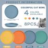 4 круглых цвета, миска для кормления, миска для кошачьей еды, миски без усталости для влажного и сухого корма для котят и коротконогих кошек