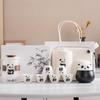 ZZ Panda Cultural Mutton Fat Jade Porcelain Travel Tea Set