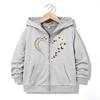 Boys Girls Y2k Zip Up Sweatshirt Hoodies Fashion Zipper Hoodie Casual Love Heart with Butterfly Letter Hoodies Jackets